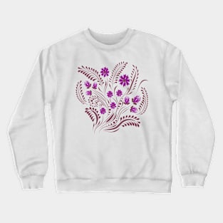 Folk floral print . Flowers abstract art , poster. Crewneck Sweatshirt